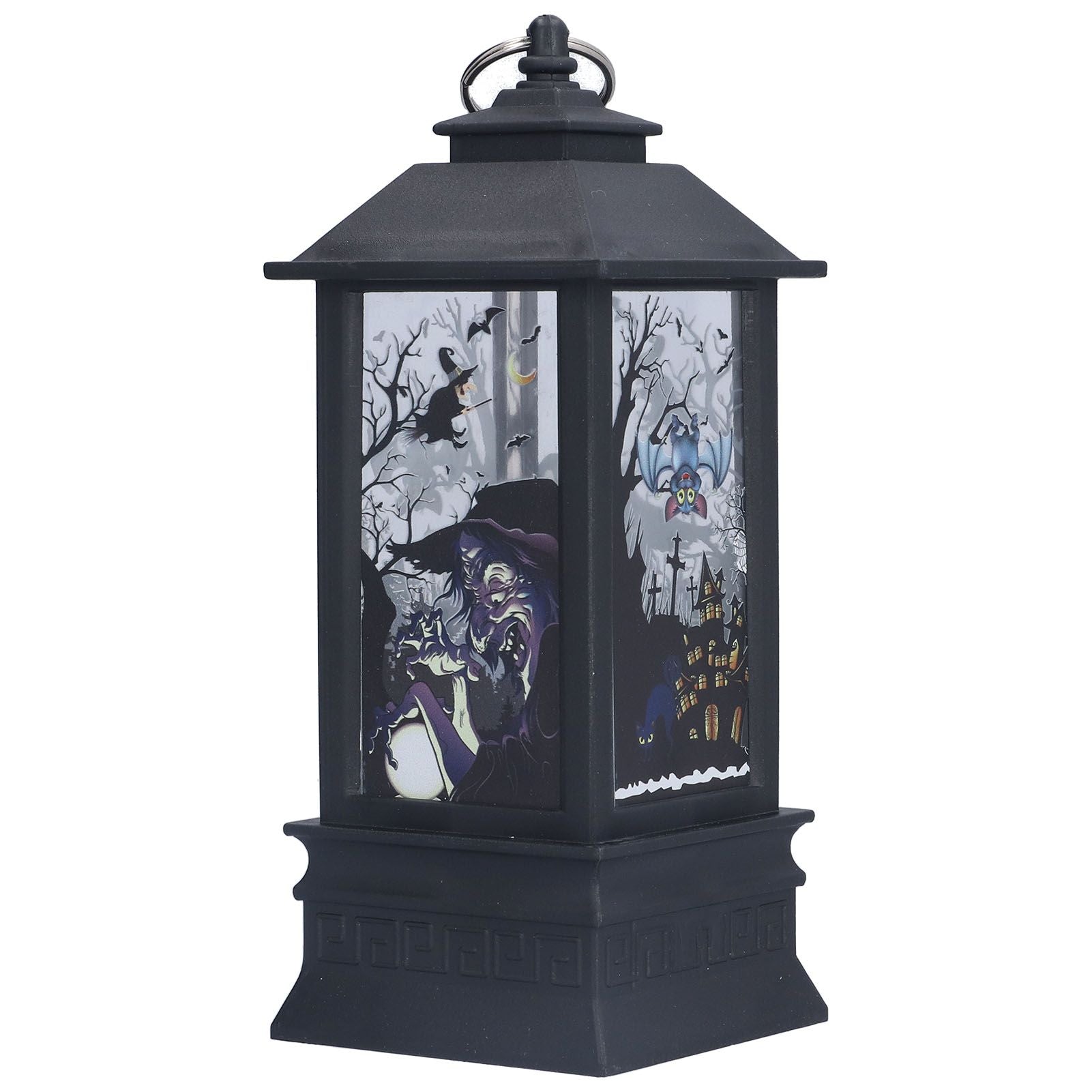Halloween Lantern LED Witch Pattern Night Light Simulated Candle Flame Light for Party Bar