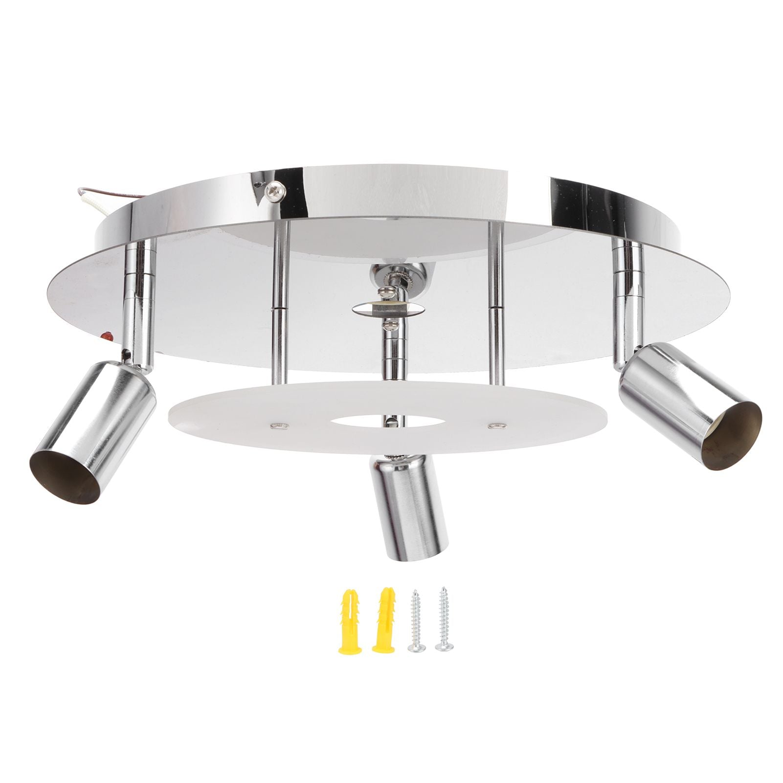 GU10 Household Ceiling Lamp 3 Heads Round Ceiling Lamp Modern Ceiling Light for Bedroom Living Room 85‑265V