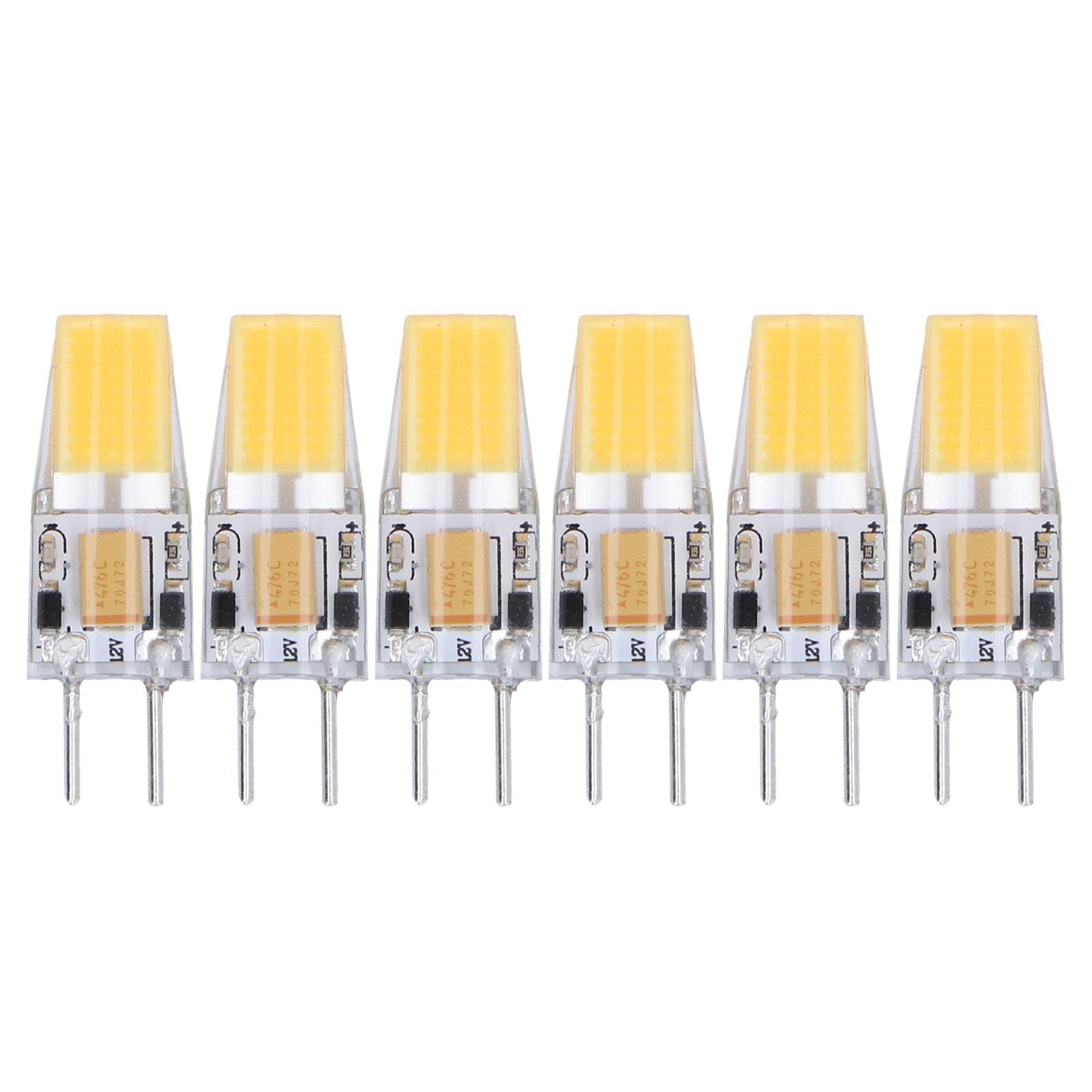 6PCS GY6.35 Bulb 5W AC DC12V COB Light Bulb Energy Saving Silicone Ceiling Lamp Bulb for Living Room