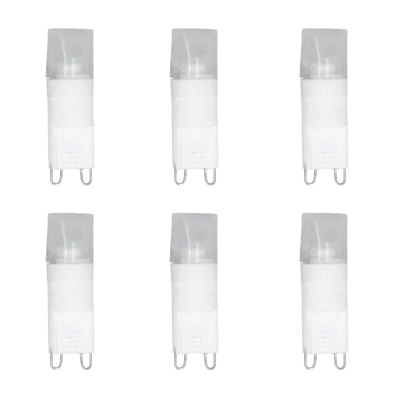 6pcs G9 LED Bulb Energy Saving General Standard Interface 360° Heat Dissipation Cold White Light Bulbs 220V 2W