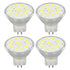 4pcs/set MR11 LED Spot Light Bulb with Dual Needle Base 360° Heat Dissipation 3W 12 LEDs Lamp BulbWarm White