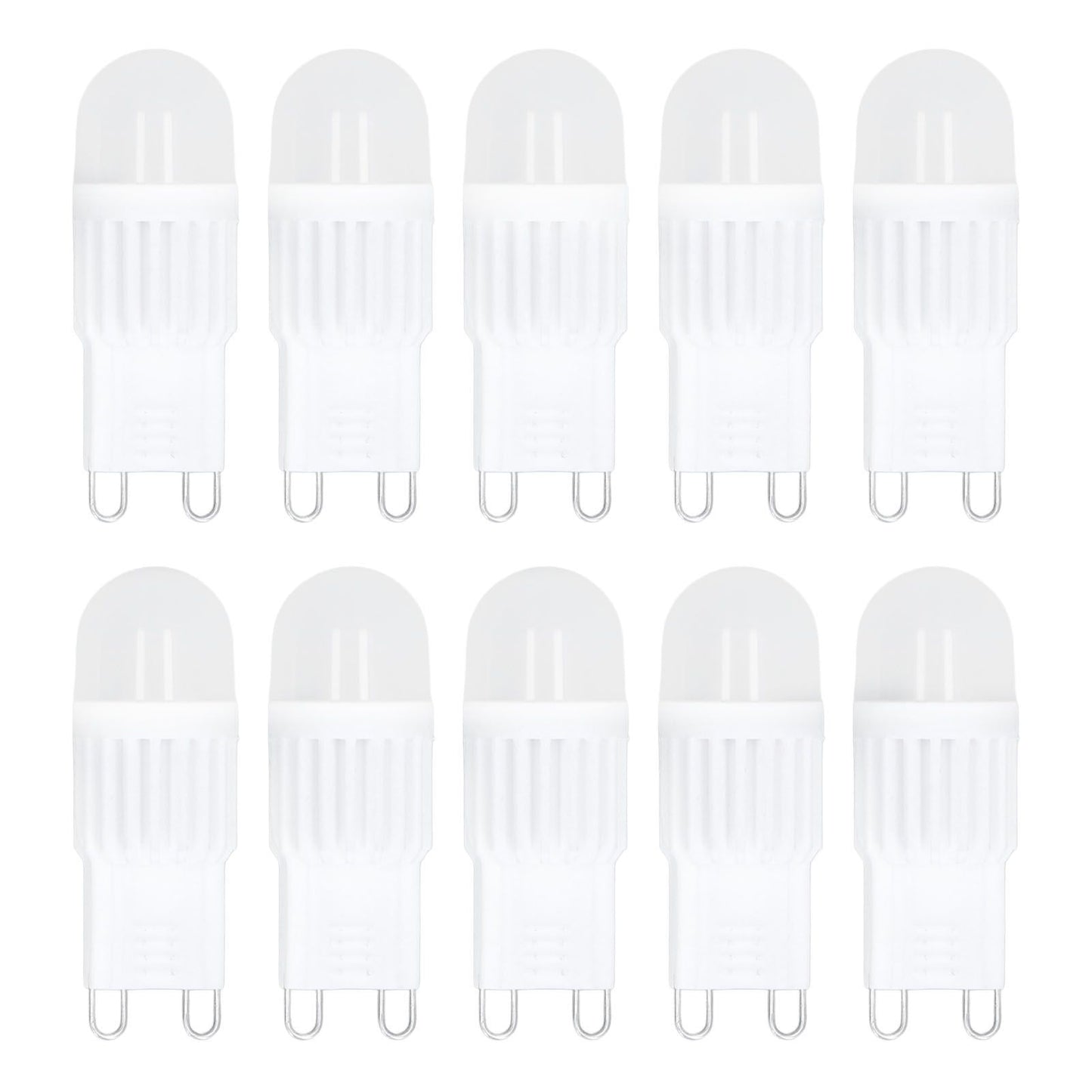 10pcs G9 Bulb Dimmable 2W 500lm G9 LED Bulb 30W Halogen Equivalent for Chandelier Ceiling Light Wall Lamp 220VWhite Light
