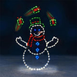 Christmas Fun Animated Ornaments Light String Garden Snow Glowing Decorative Frame Sign Indoor Outdoor Celebration Decor