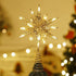 Christmas Star Tree Topper 3D Geometric Star Decorative LED Lights Battery Operated Beautiful Star Lighting with Springy Base for Holiday Xmas