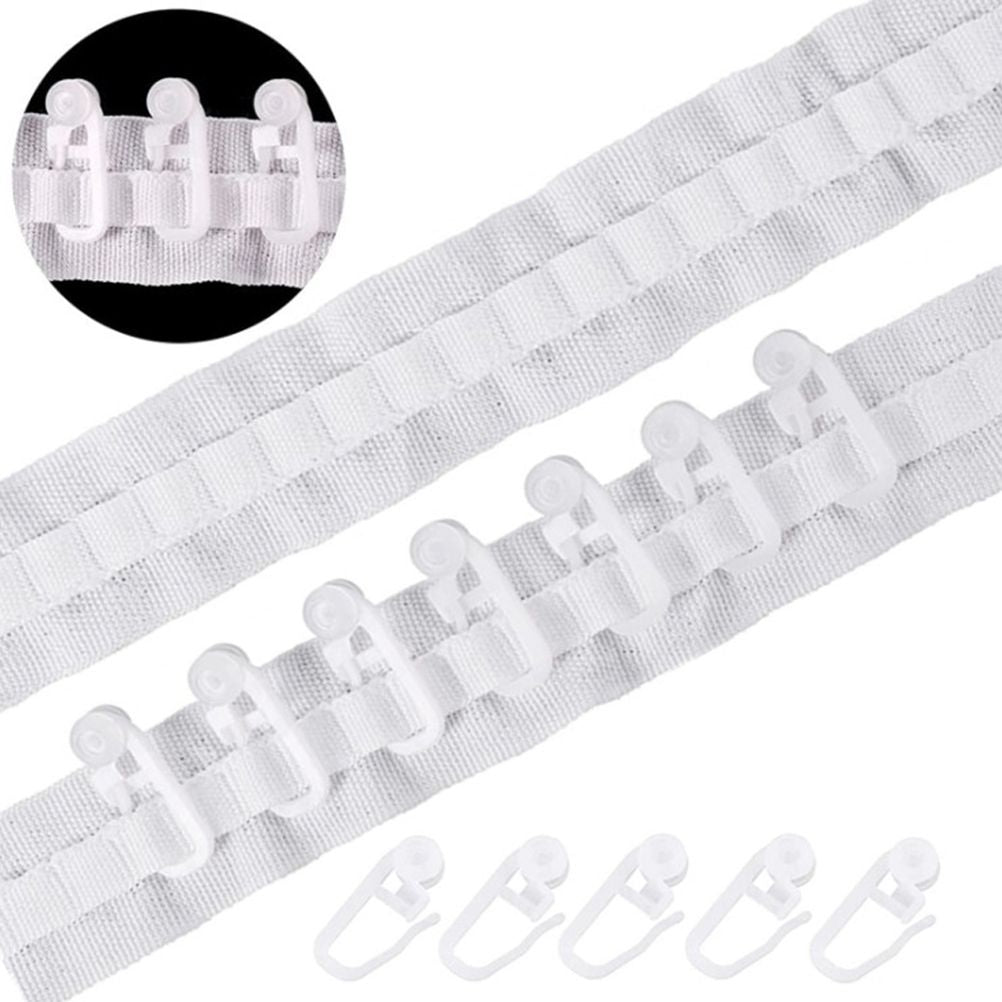 Curtain Tape Curtain Accessory Reusable Curtain Ruffle Tape Curtain Drawstring Belt Set for Pleated Curtain Head