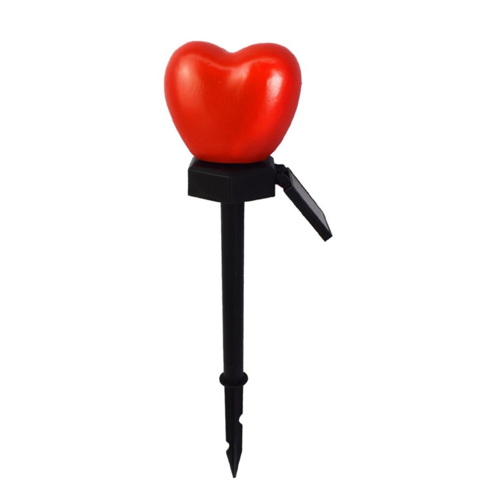 Outdoor Solar Garden Stake Lights Waterproof Solar Red Heart Shaped Pathway Lamps Landscape Lamp for Garden Lawn Decor