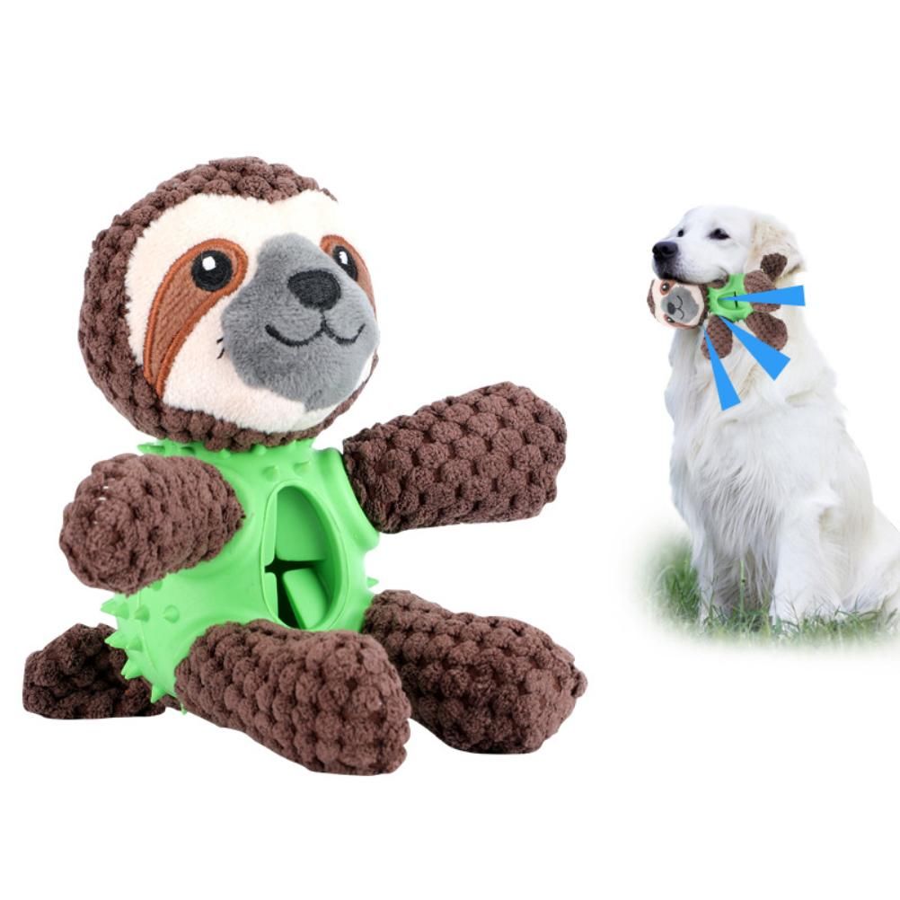 Plush Dog Toys Interactive Dog Puzzle Toys Cute Sloth Teething Chew Squeaky Dog Toys for Small Medium Large Dogs