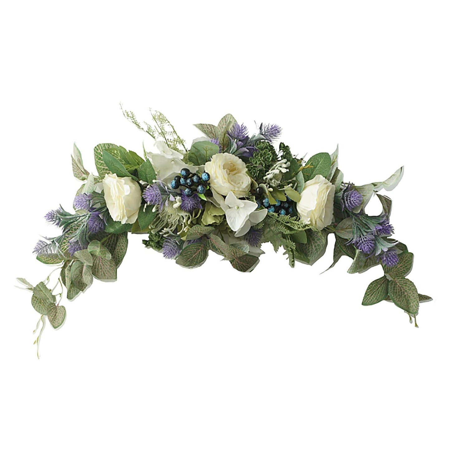 Lavender Wreath Artificial Lavender Floral Wreath for Wedding Party Wall Window Backdrop Home Decor