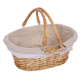 Woven Basket Folding Handle Portable Eco Friendly Rattan Picnic Basket for Bathroom Gift
