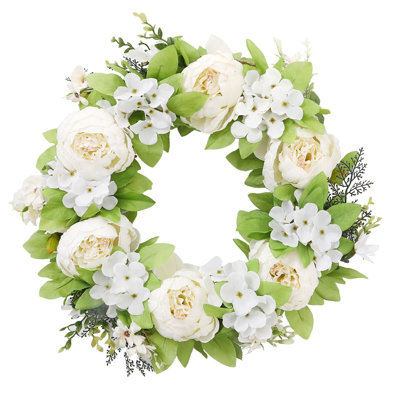 Front Door Wreath 15.7in Diameter Artificial Flowers Bright Colors Wall Floral Wreath for Decoration