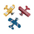 3pcs Airplane Hanging Ornament Retro Decoration Iron Airplane Model for Car Desktop Yellow Red Blue