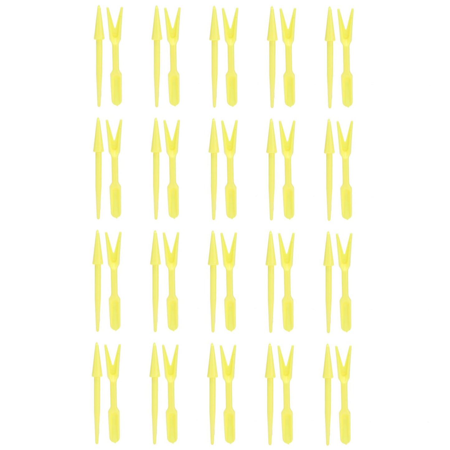 20Sets Small Seed Planter Strong Practicality Small Portable Comfortable to Use Seedling Remover for Vegetable PlantingYellow
