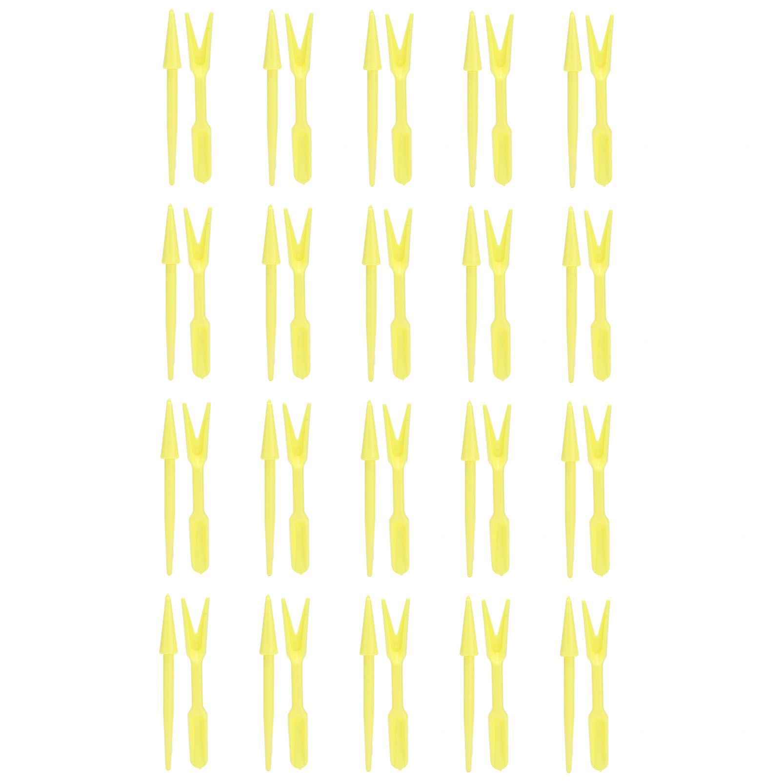 20Sets Small Seed Planter Strong Practicality Small Portable Comfortable to Use Seedling Remover for Vegetable PlantingYellow