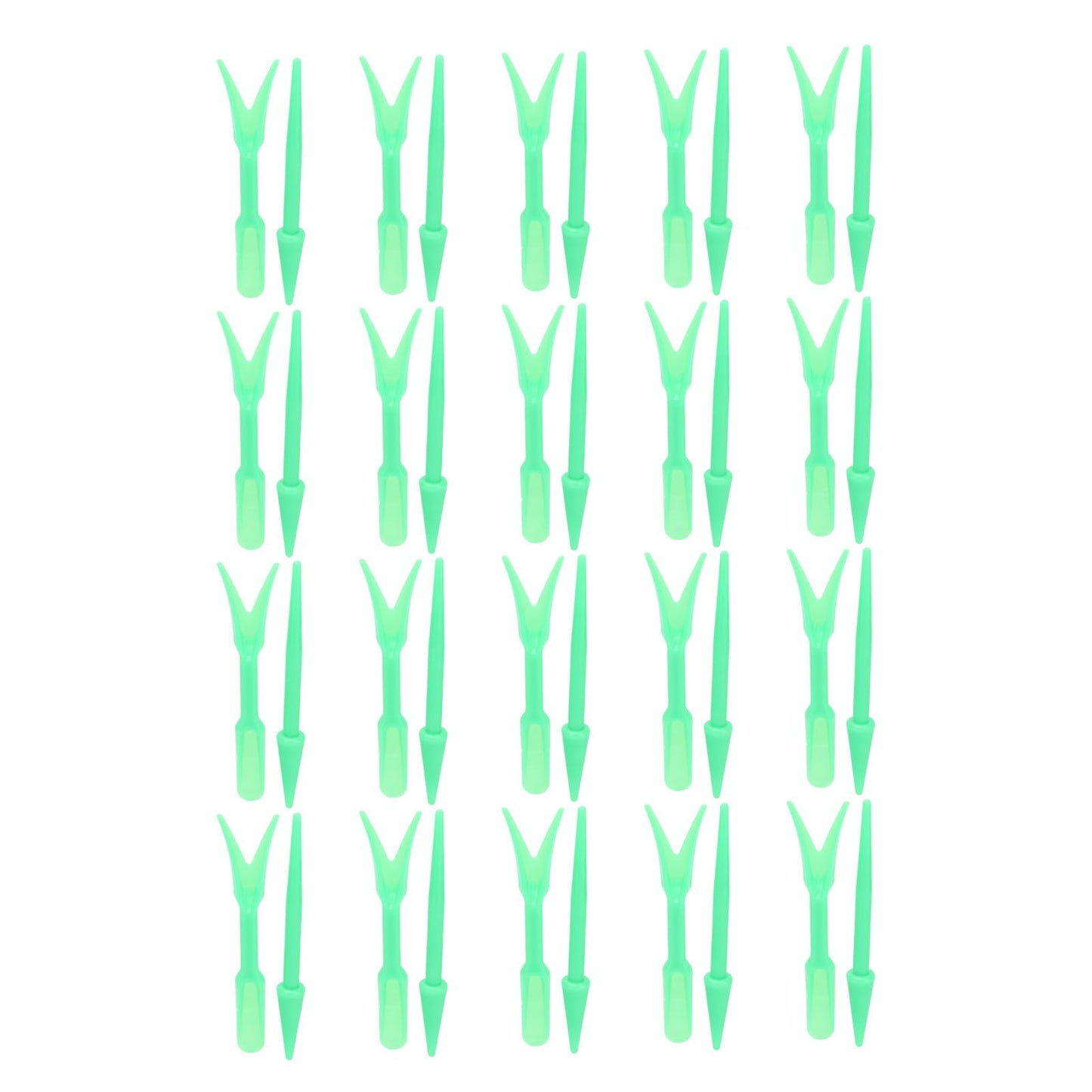 20Sets Small Seed Planter Strong Practicality Small Portable Comfortable to Use Seedling Remover for Vegetable PlantingGreen