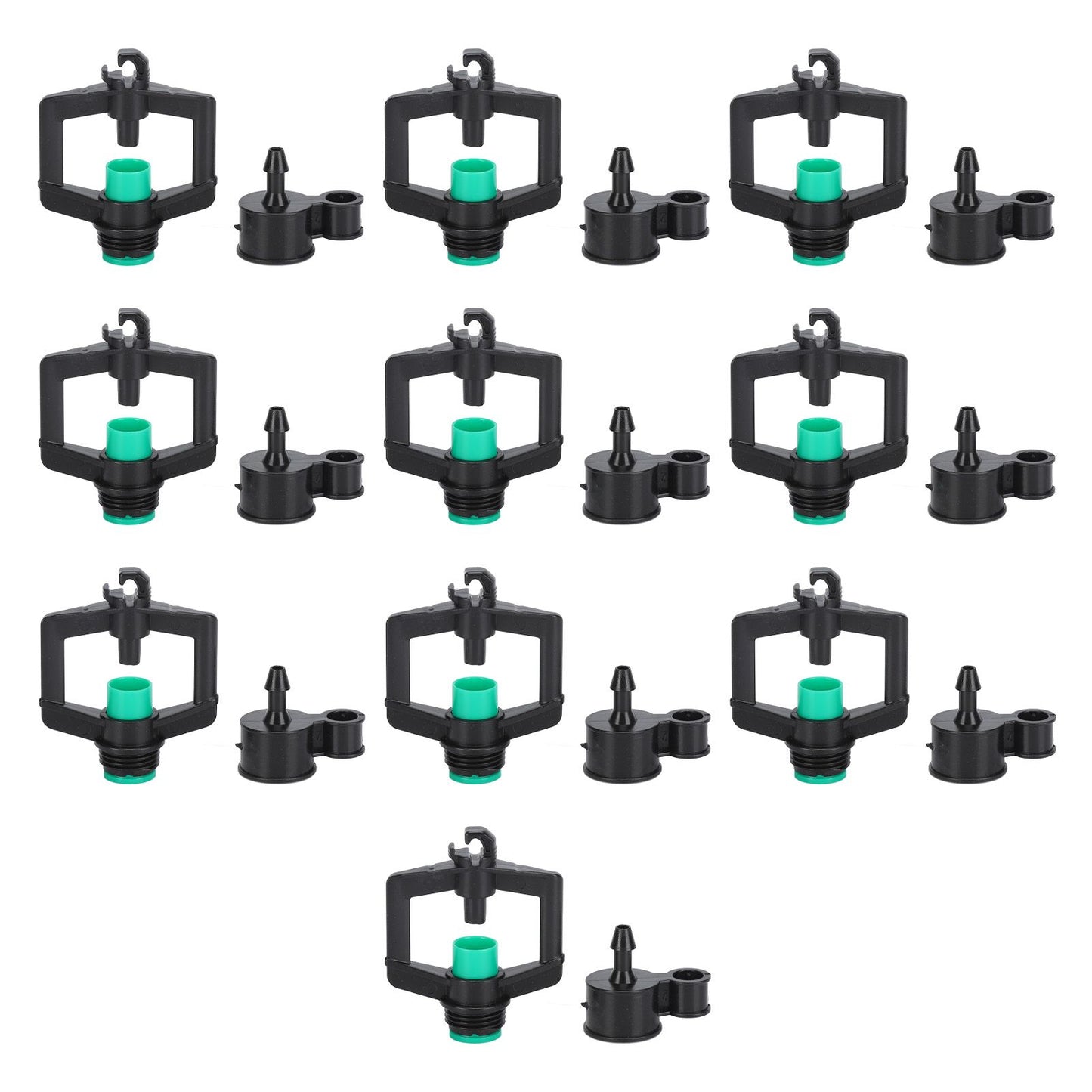10pcs Watering Drippers 4mm Stable Plastic Irrigation Sprinkler Nozzles with Accessories for Gardening Agriculture
