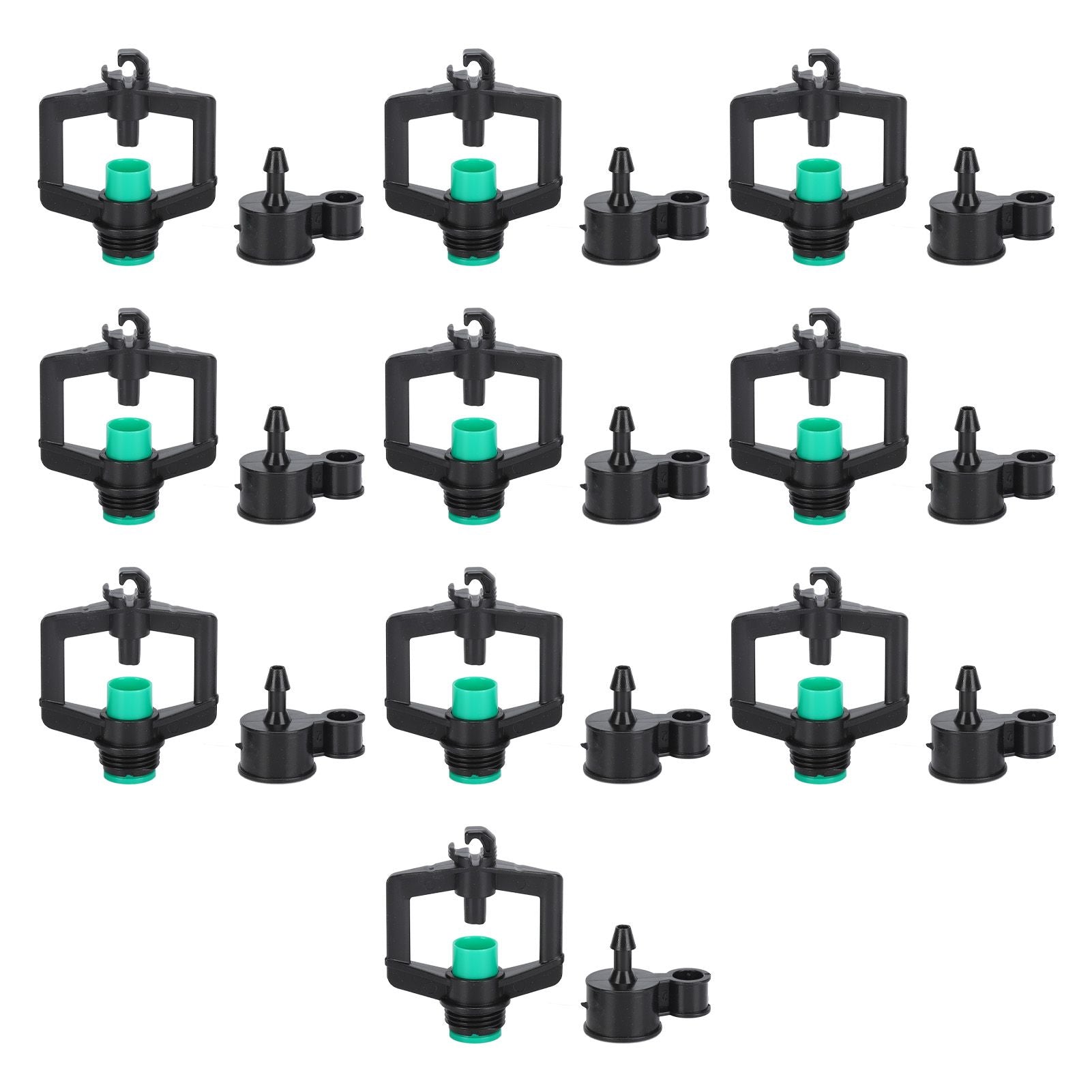 10pcs Watering Drippers 4mm Stable Plastic Irrigation Sprinkler Nozzles with Accessories for Gardening Agriculture