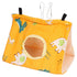 Bird Hut Foldable Soft Comfortable Flannel Orange Triangular Bird Hanging Bed with Hooks for Parrots Hamsters Squirrels