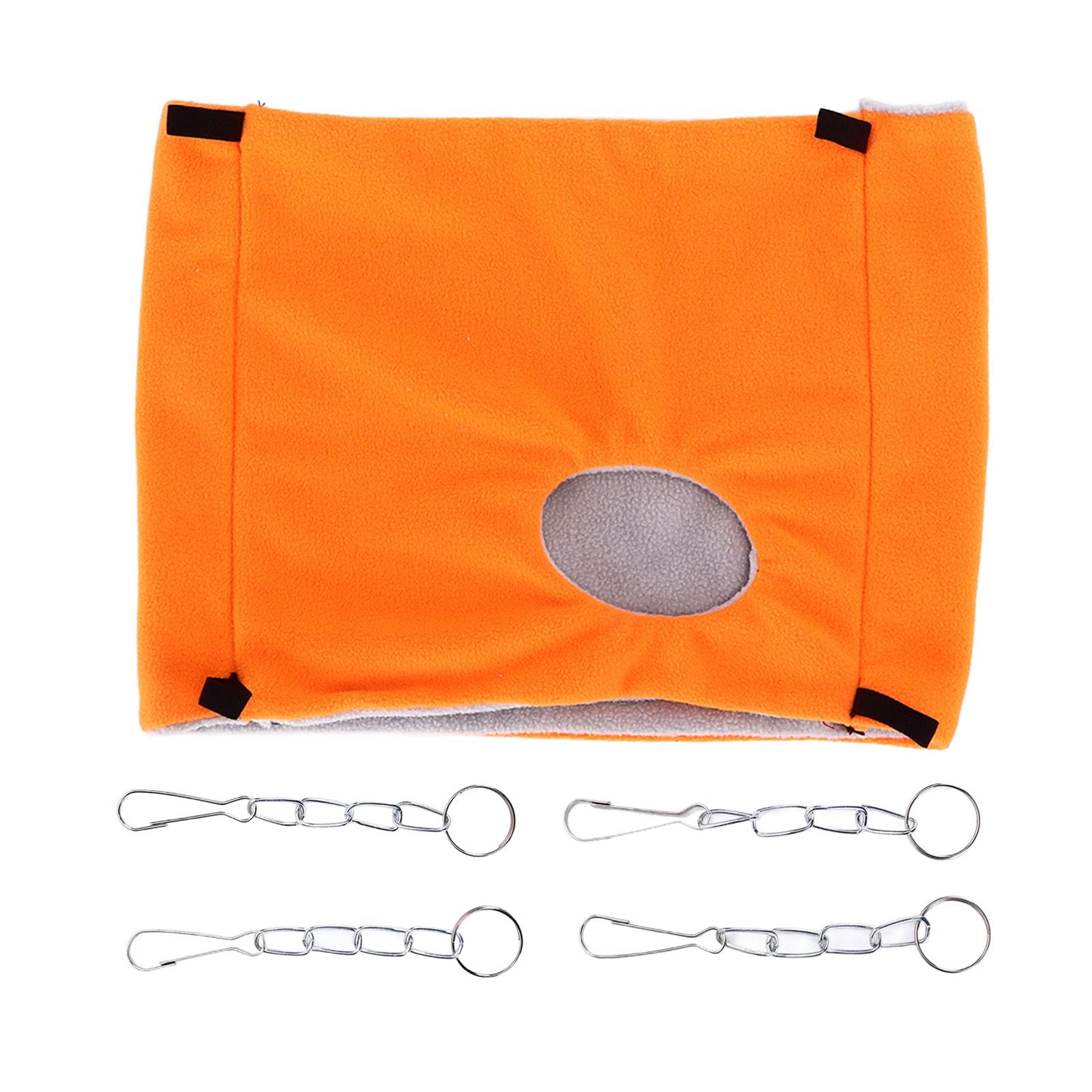Bird Warm Nest Thermal Plush Cage Hanging Bed Hamster Double Layer Hammock for Winter Cold WeatherOrange