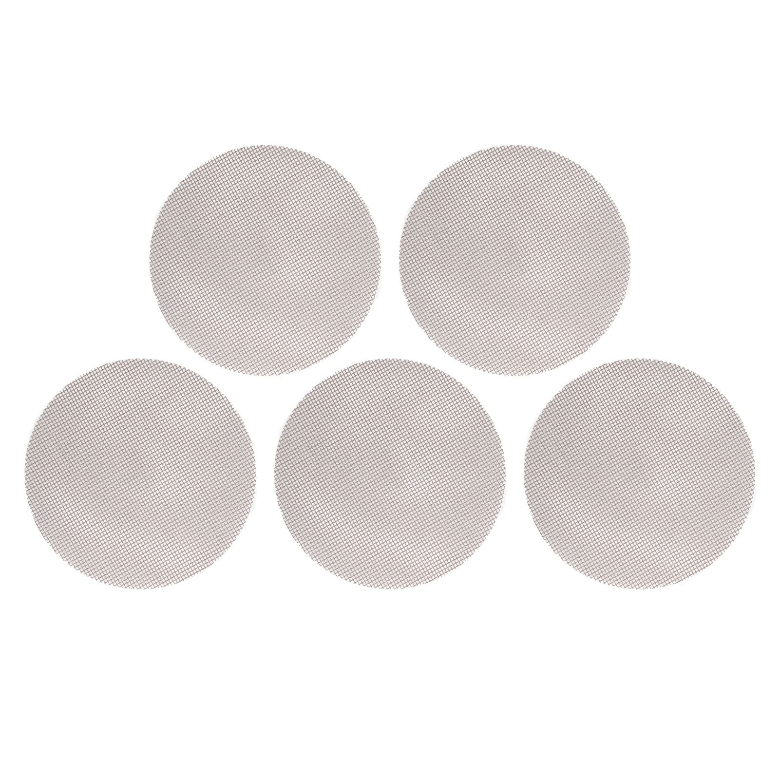 5Pcs High Temperature Resistant Barbecue Round Mat Reusable Non Stick BBQ Grill Grid Slice Pizza Mat 36cm Diameter Brown