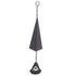 Triangular Wind Chimes Courtyard Bell Pendant Home Decoration Iron Black with Hanging Ring for Garden