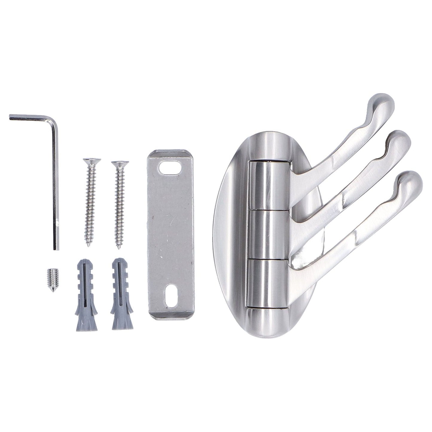 3 Clothes Hook Zinc Alloy Heavy Duty Coat Hook with Round Base for Bedroom Bathroom Closet
