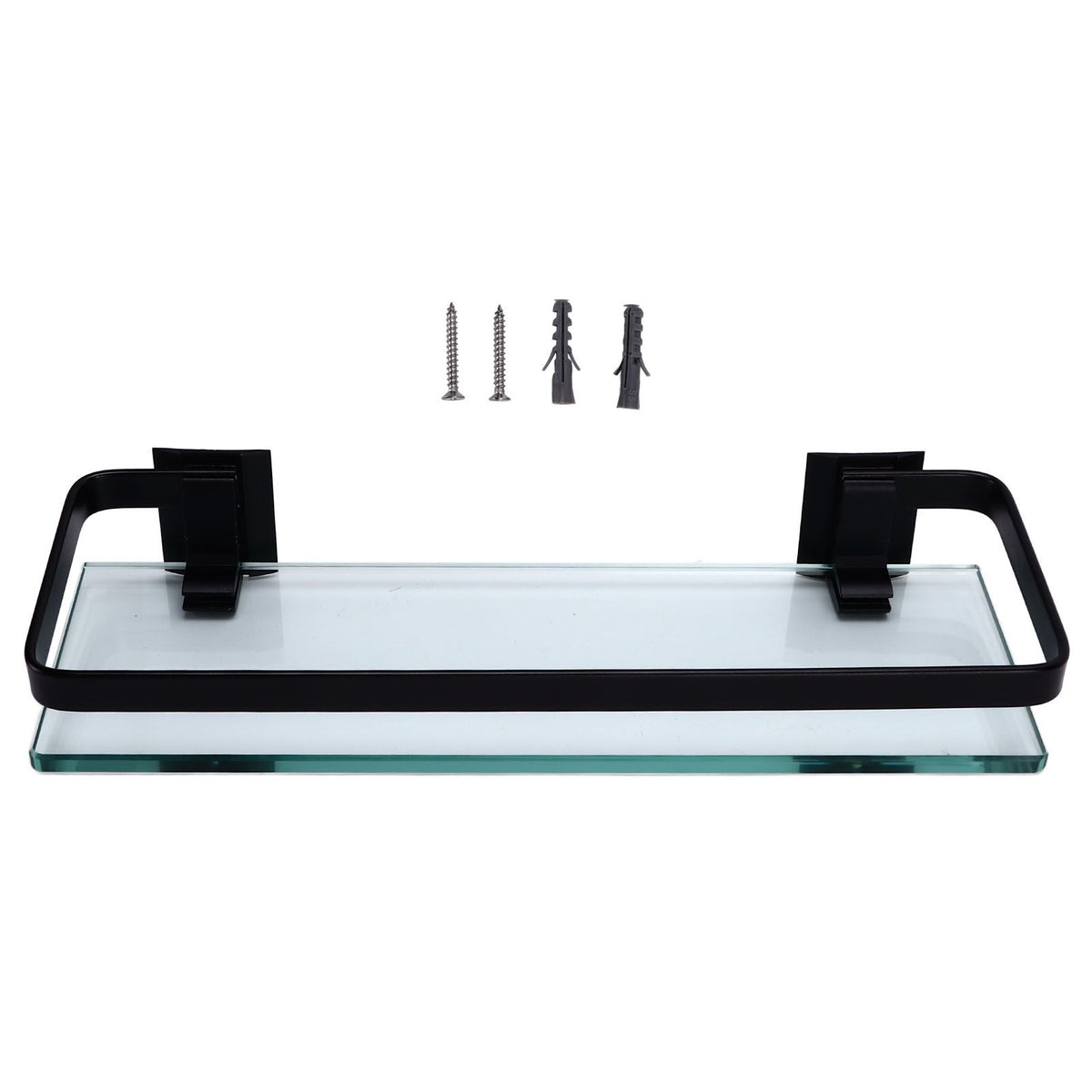 Bathroom Rack Thickened Durable Large Storage Space Strong Load Bearing Capacity Single Layer Black Shelf