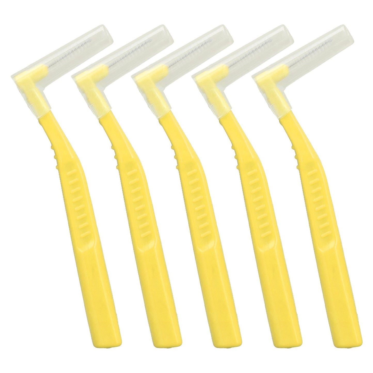 5pcs L Shaped Interdental Brushes Effective Cleaning Plaque Removal Braces Brush for Tooth Care Yellow