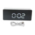 LED Clock Multifunctional USB Powered 3 Lighting Modes Snooze Time Celsius Fahrenheit Display Digital Alarm ClockWhite