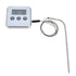 Meat Thermometer Smart 3 Buttons Digital LED Display Multifunctional Oven Thermometer with Probe for Cooking Baking BBQWhite