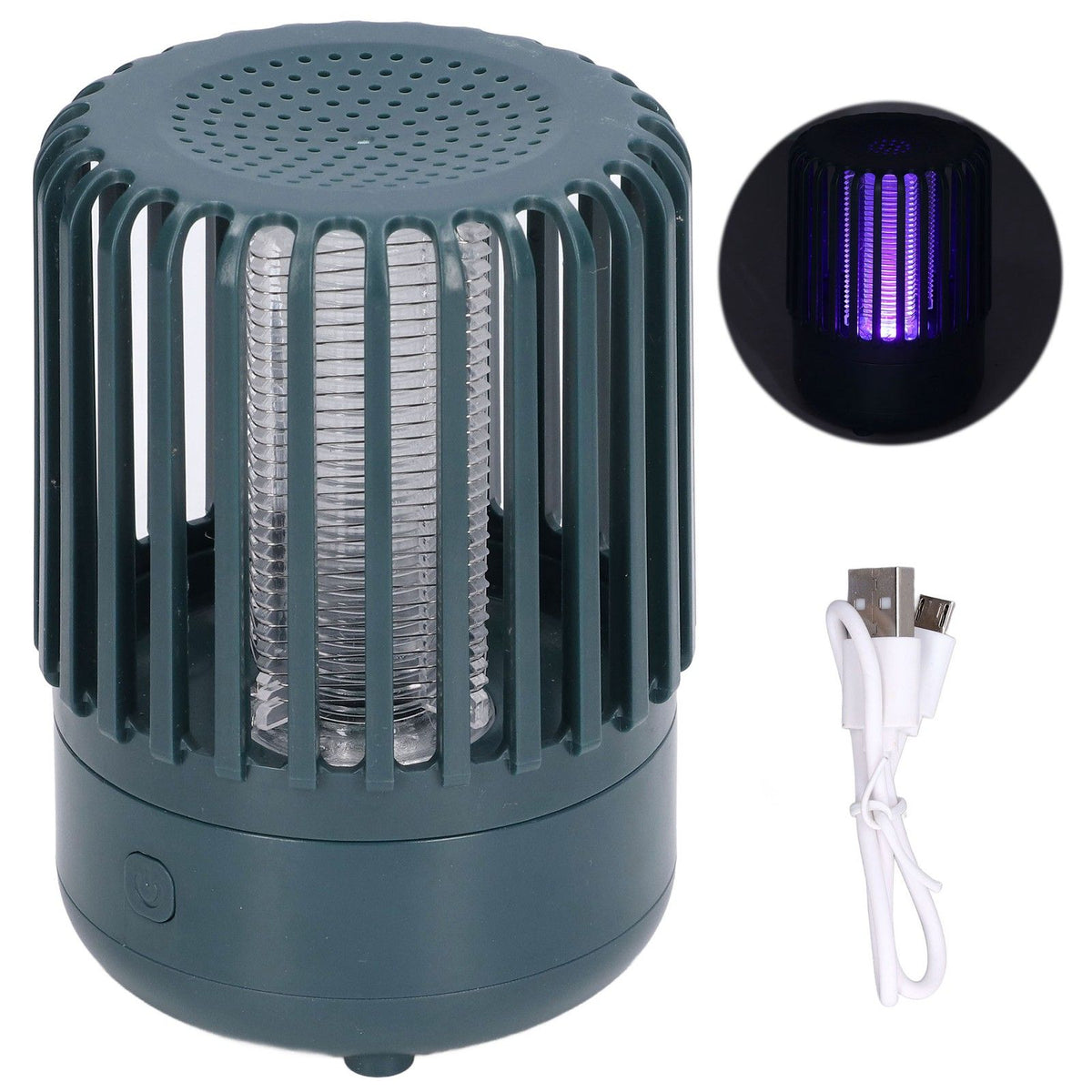 LED Mosquito Trap Lamp USB Rechargeable UV Photocatalyst Electric Insect Repellent LightBlack Green