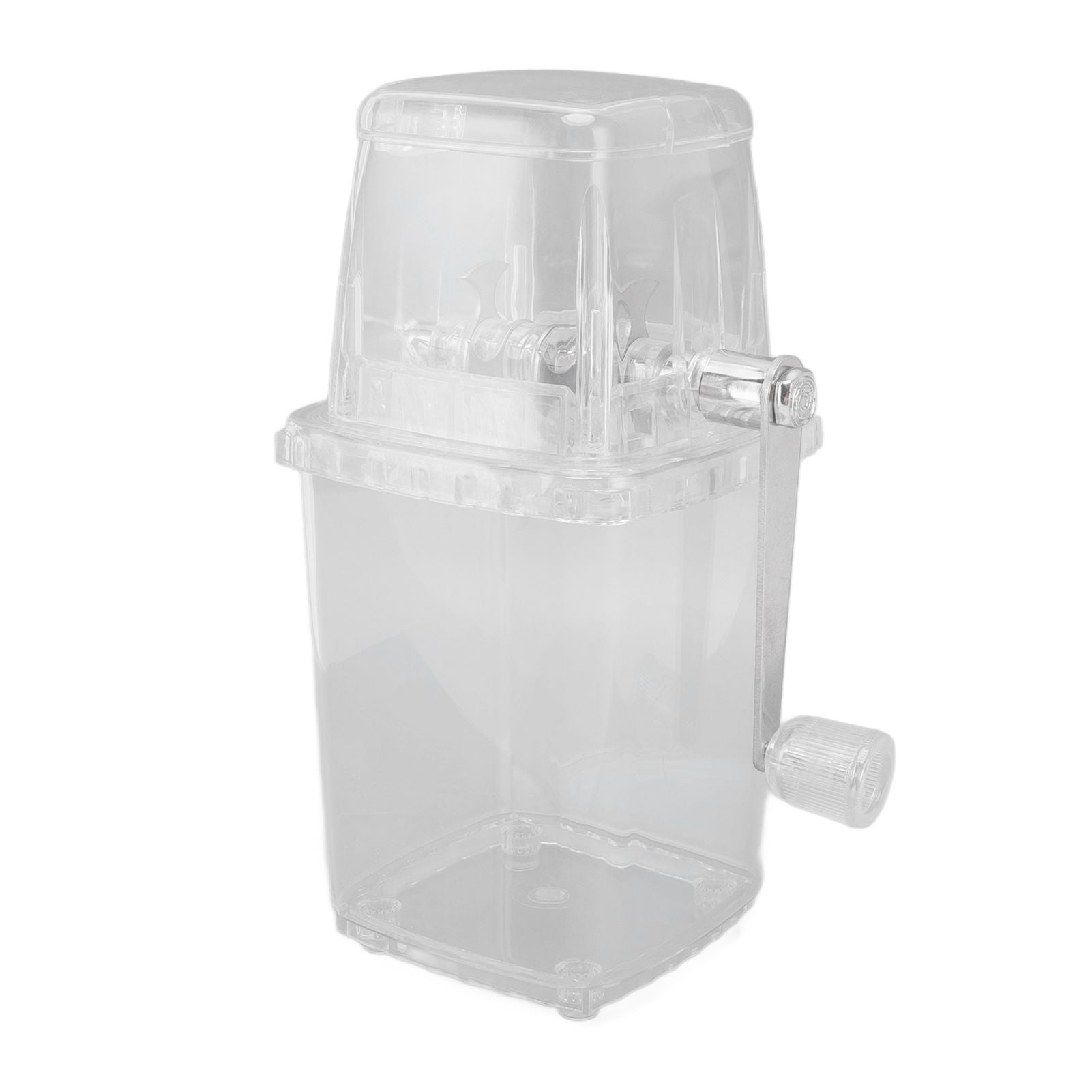 Manual Ice Crusher Small Portable Shaver Hand Operated Snow Cone Machine for Home Transparent