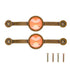 2 Pcs Zinc Alloy Antique Copper Handle European Modern Pastoral Color Acrylic Handle for Cabinet DrawerOrange