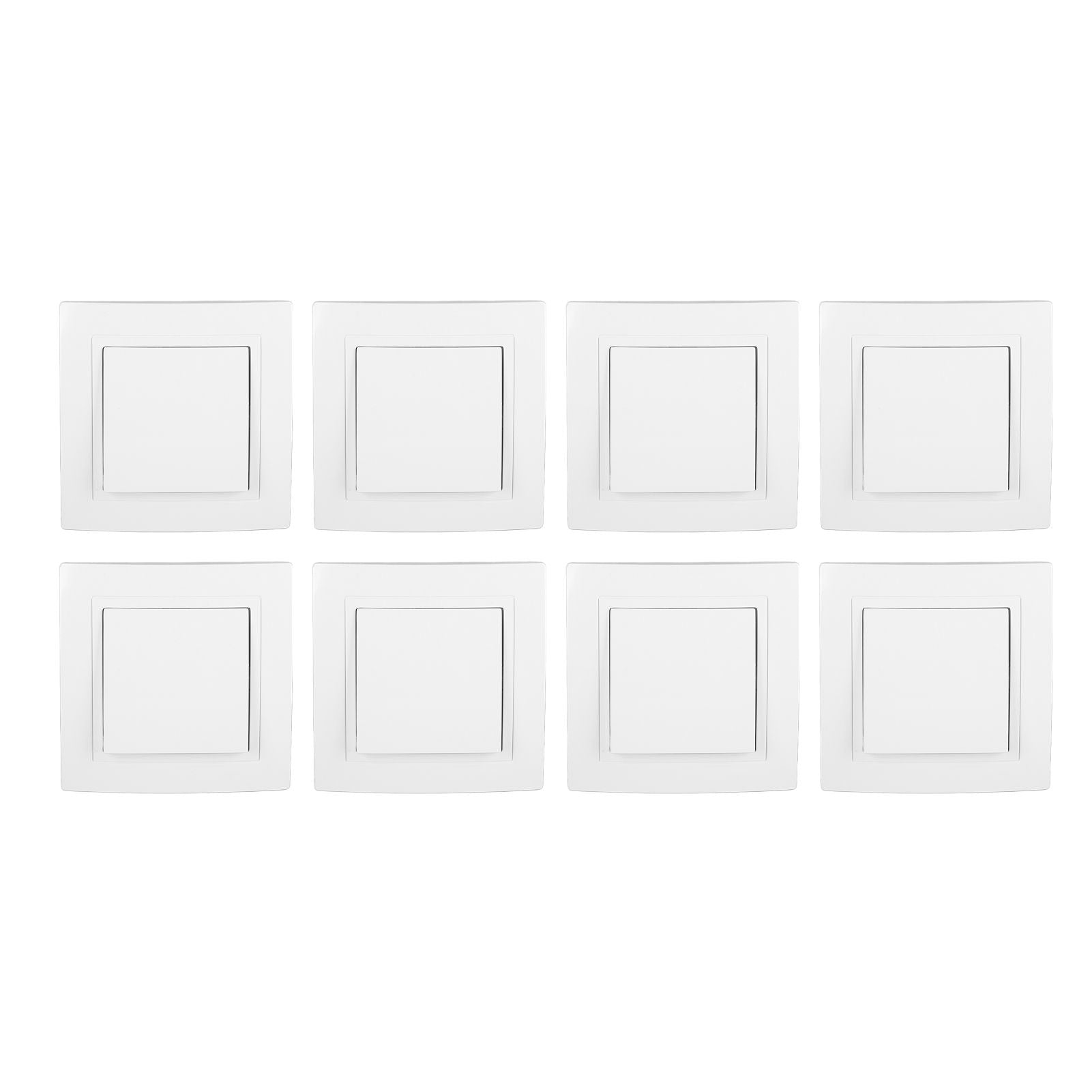 8Pcs Single Pole Light Switch 10A/250V Wall Decorative Paddle Rocker Switch European Regulations for House Use