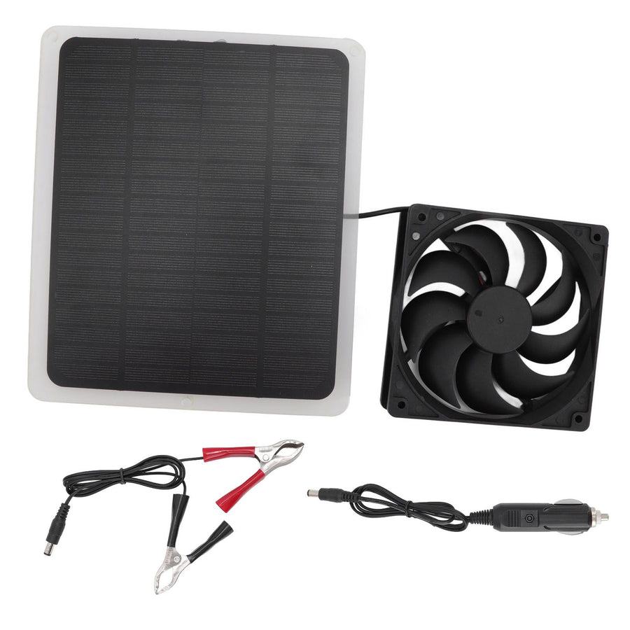 10W Solar Panel Fan Kit Lightweight Solar Charger Panel Fan for Greenhouse Pet House Tree House