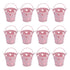 12pcs Mini Metal Bucket Hollow Heart Shaped Bucket with Handle for Candies Outdoor Flower Cosmetics