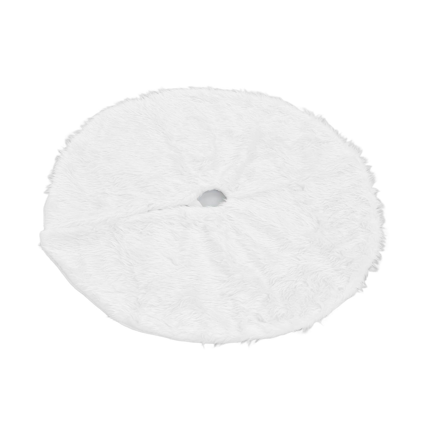 Christmas Tree Skirt Snowy White Christmas Tree Mat for Xmas Festive Holiday Party Decoration Ornaments