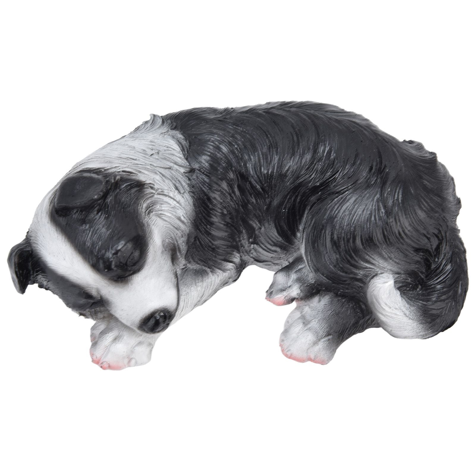 Dog Ornament Textured Exquisite Vivid Real Cute Dog Statue for Garden Lawn Desk Decoration