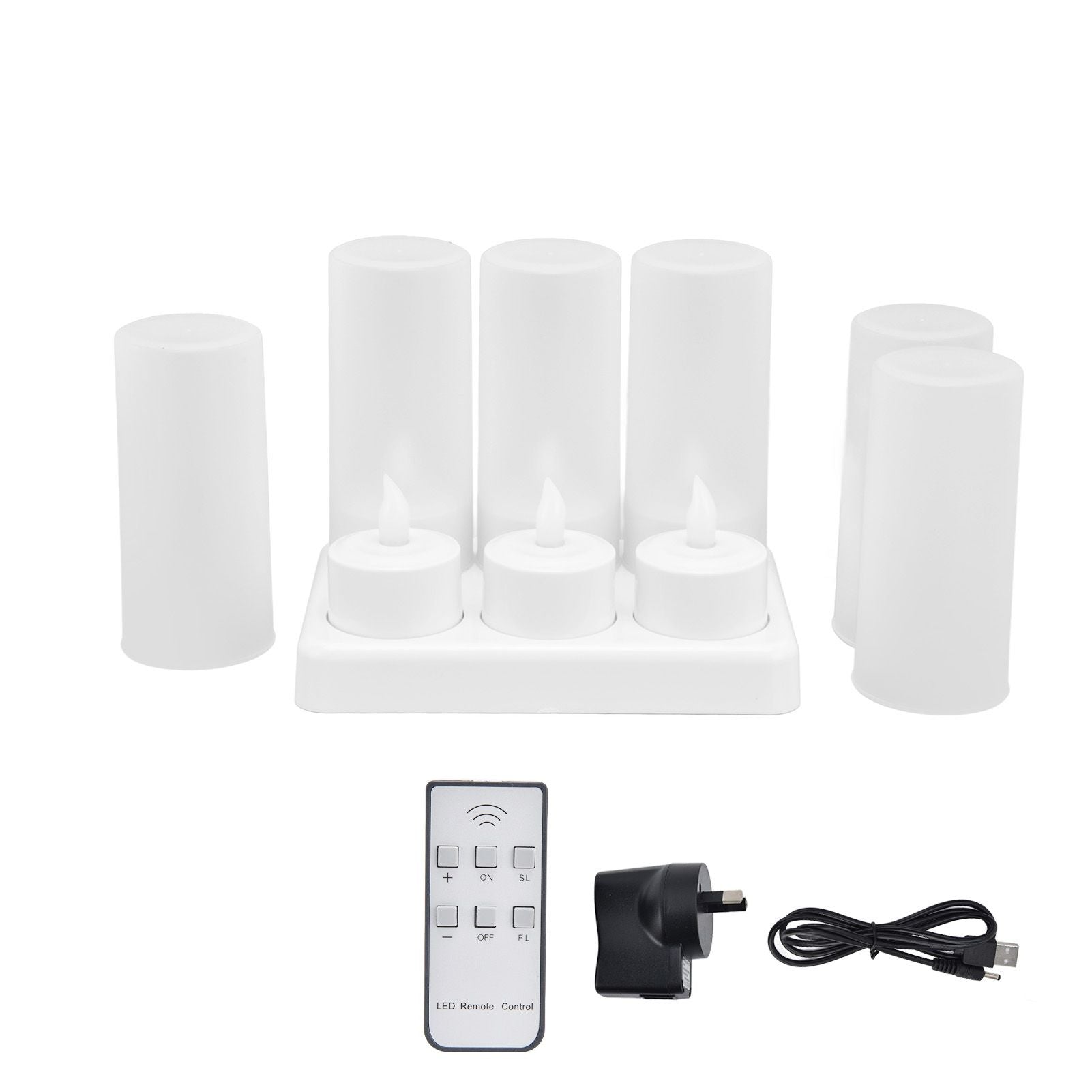 Reusable LED Candle Light Flameless Tea Light Electric Fake Candle for Wedding Party Table Dining Room 100‑240VAU Plug