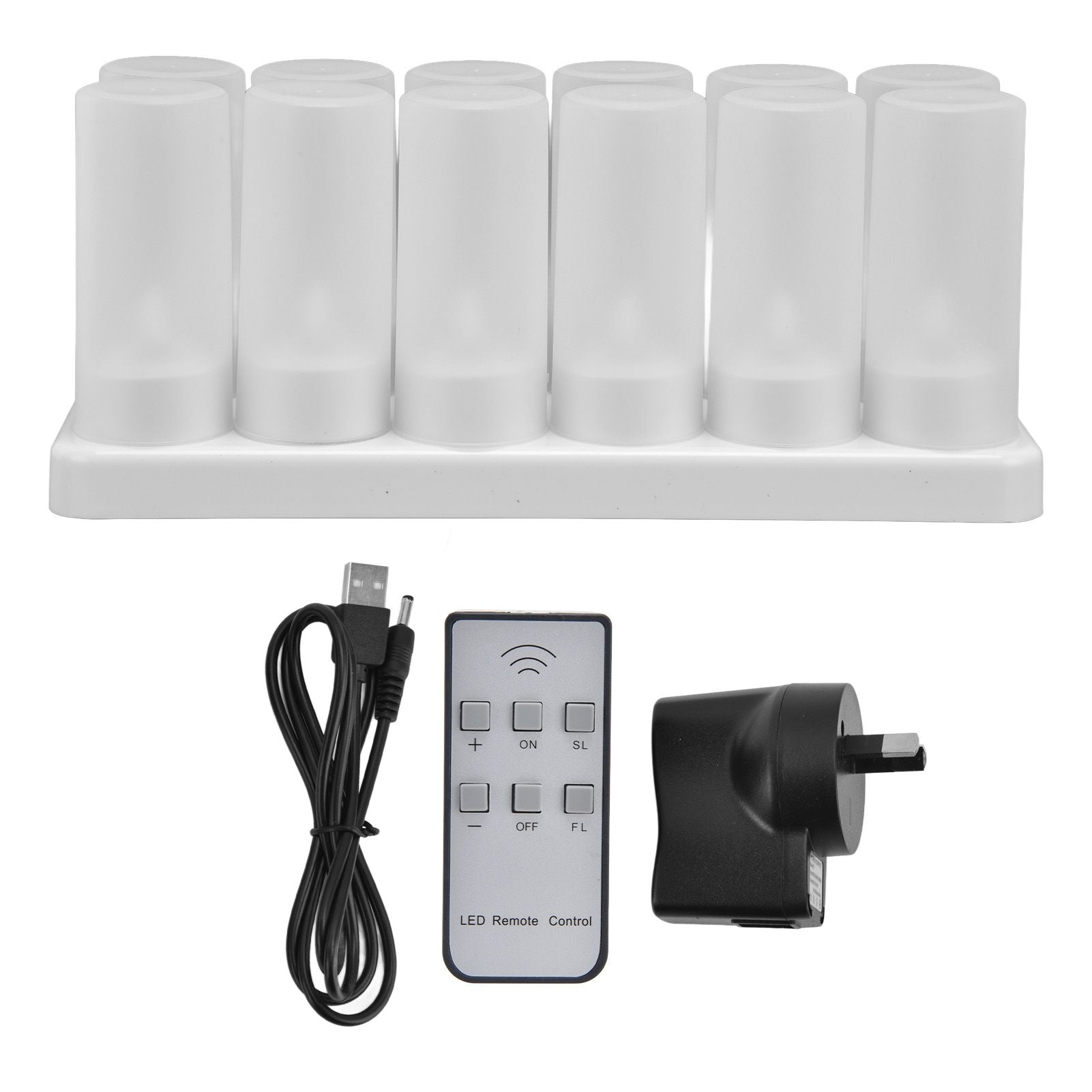 Candle Light Safe Reusable Simulated Flameless LED Candles Light for Parties Weddings Christmas 100‑240VAU Plug