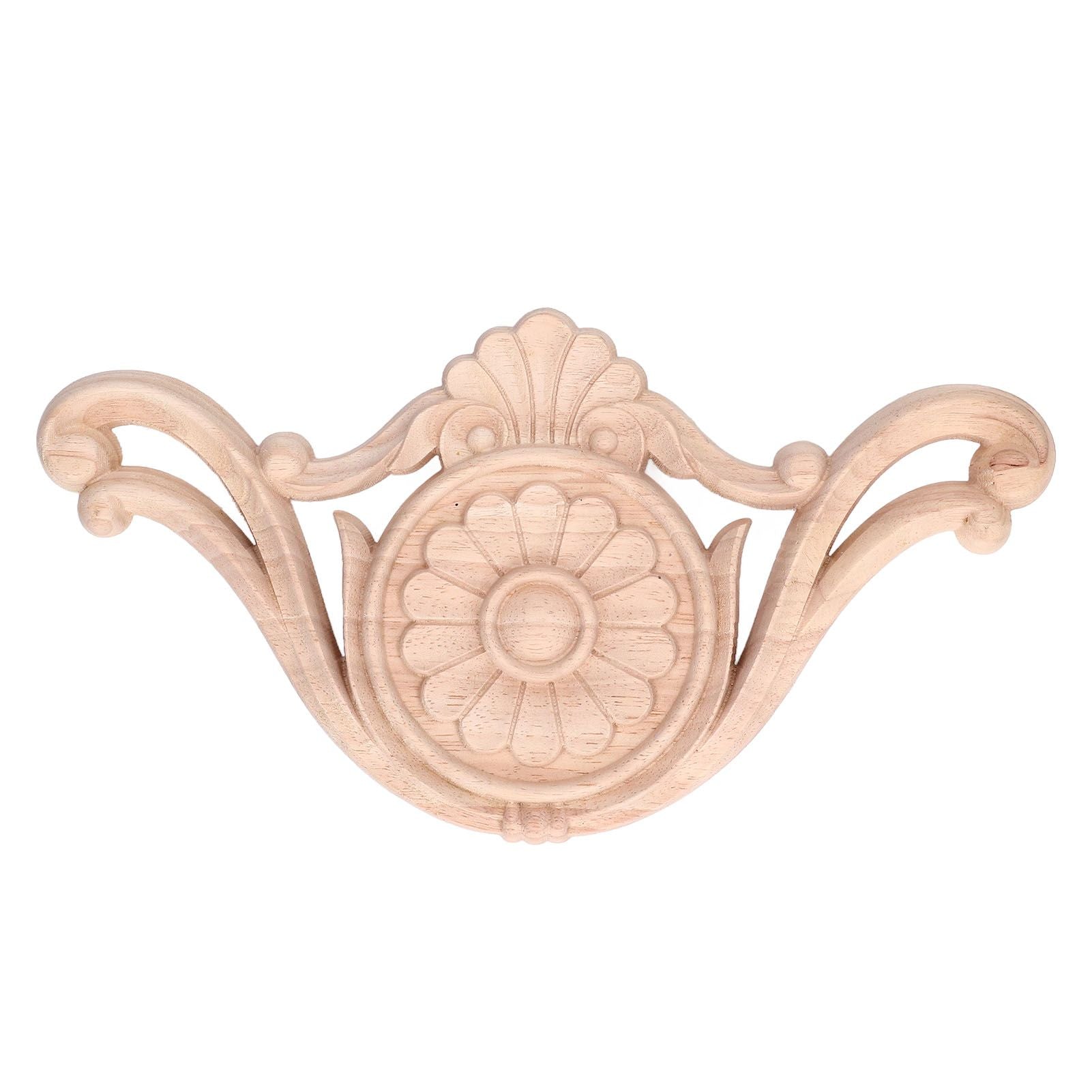 Wood Applique Easy Installation Durable Natural Eco Friendly Classic Exquisite Pattern Wood Carving AppliqueType One