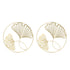 2pcs Gold Wall Decor Iron Art 3D Stereo Ginkgo Leaves Wall Sculpture for Sofa Background Entrance Dining Room Study