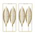 2Pcs Gold Wall Sculptures Metal Wall Decor with Frame for Living Room Bedroom Office Study