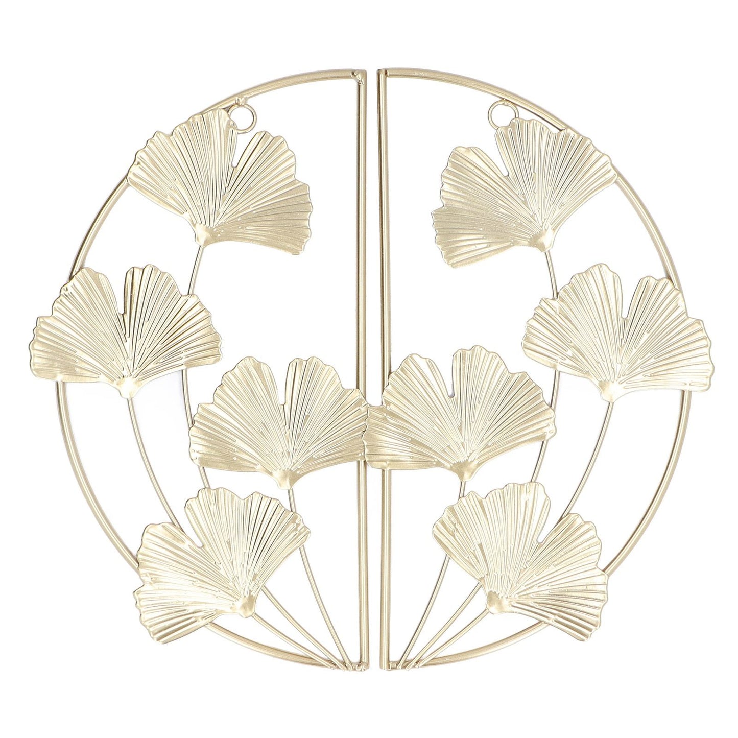 2 Pcs Ginkgo Leaf Decoration Modern Simple Nordic Style Metal Golden Ginkgo Leaf Wrought Iron Wall Decoration