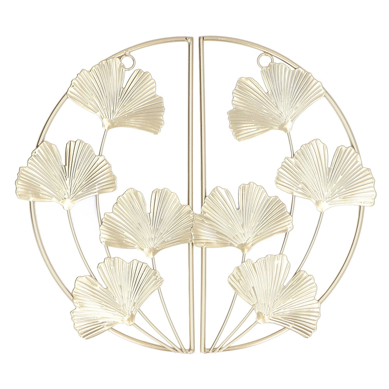 2 Pcs Ginkgo Leaf Decoration Modern Simple Nordic Style Metal Golden Ginkgo Leaf Wrought Iron Wall Decoration