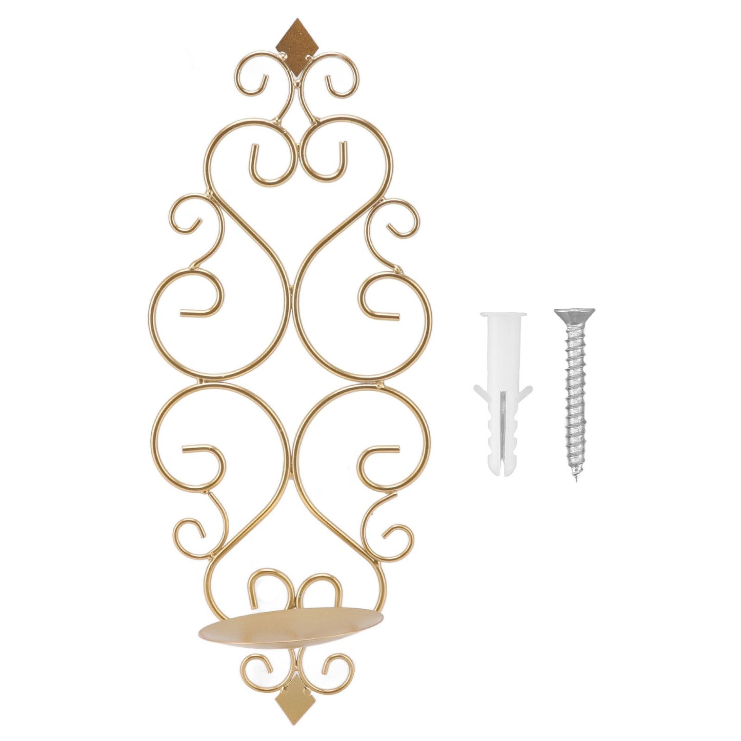 Candle Holder Iron Candlestick Folding Wall Mount Base Sconce Home Decoration for Room Metal Gold