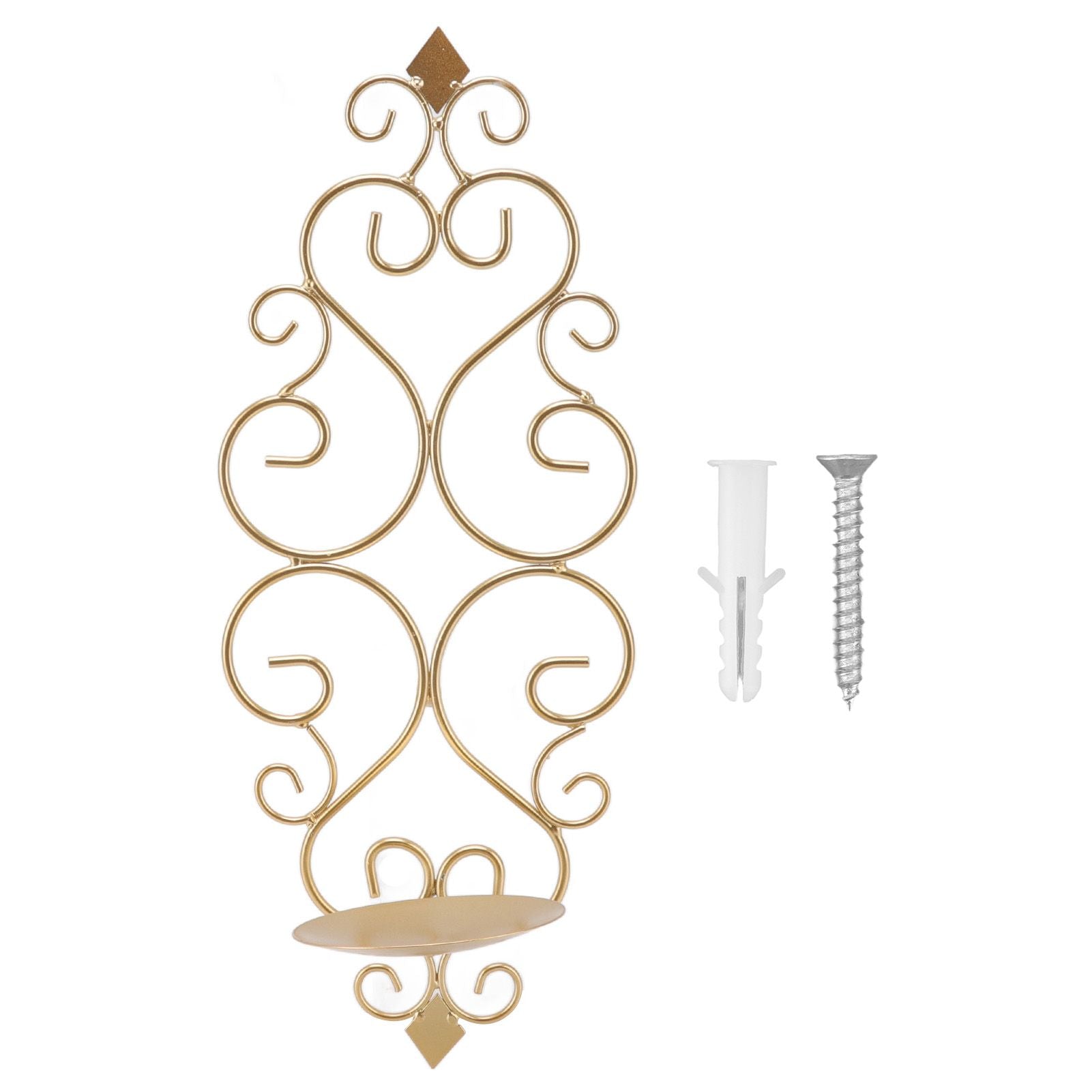 Candle Holder Iron Candlestick Folding Wall Mount Base Sconce Home Decoration for Room Metal Gold