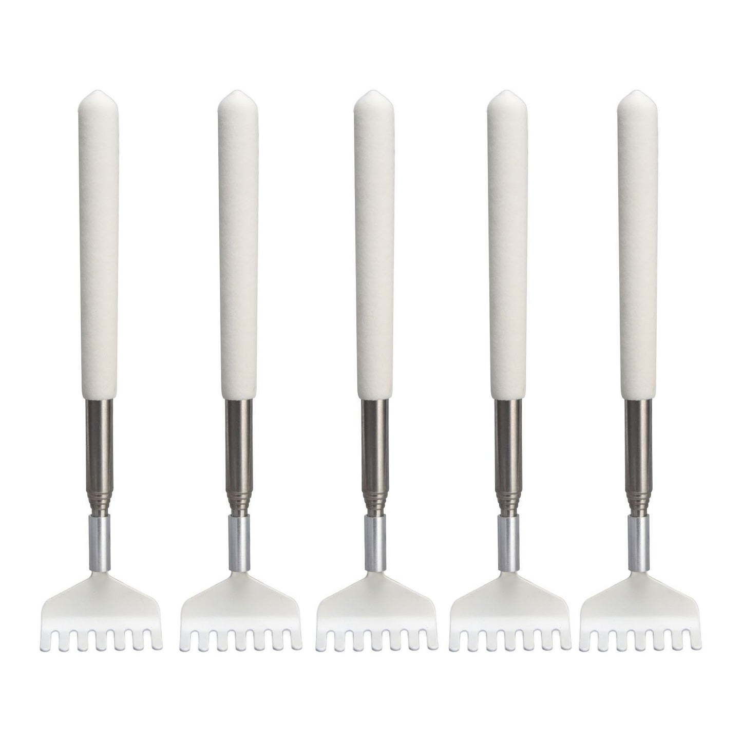 5pcs Extendable Back Scratcher Portable Telescopic Metal Back Scratchers Massager Scraper for Health Care Relaxation