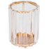 Cosmetic Brush Holder Transparent Glass Round Decorative Desktop Pen Storage Organizer BoxGold