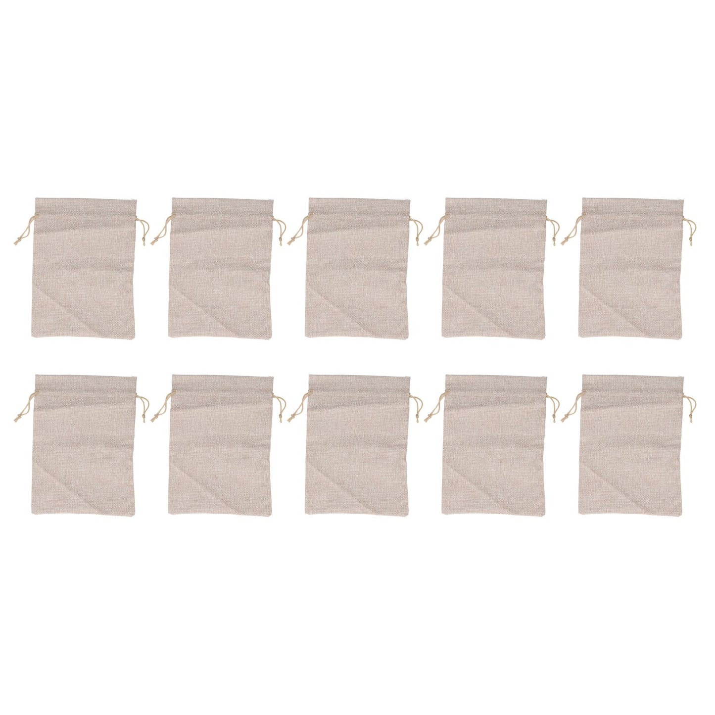 10Pcs Cotton Linen Bag Small Storage Drawstring Bag 9 X 6.7in Reusable Storage Bag for Bread Flowers