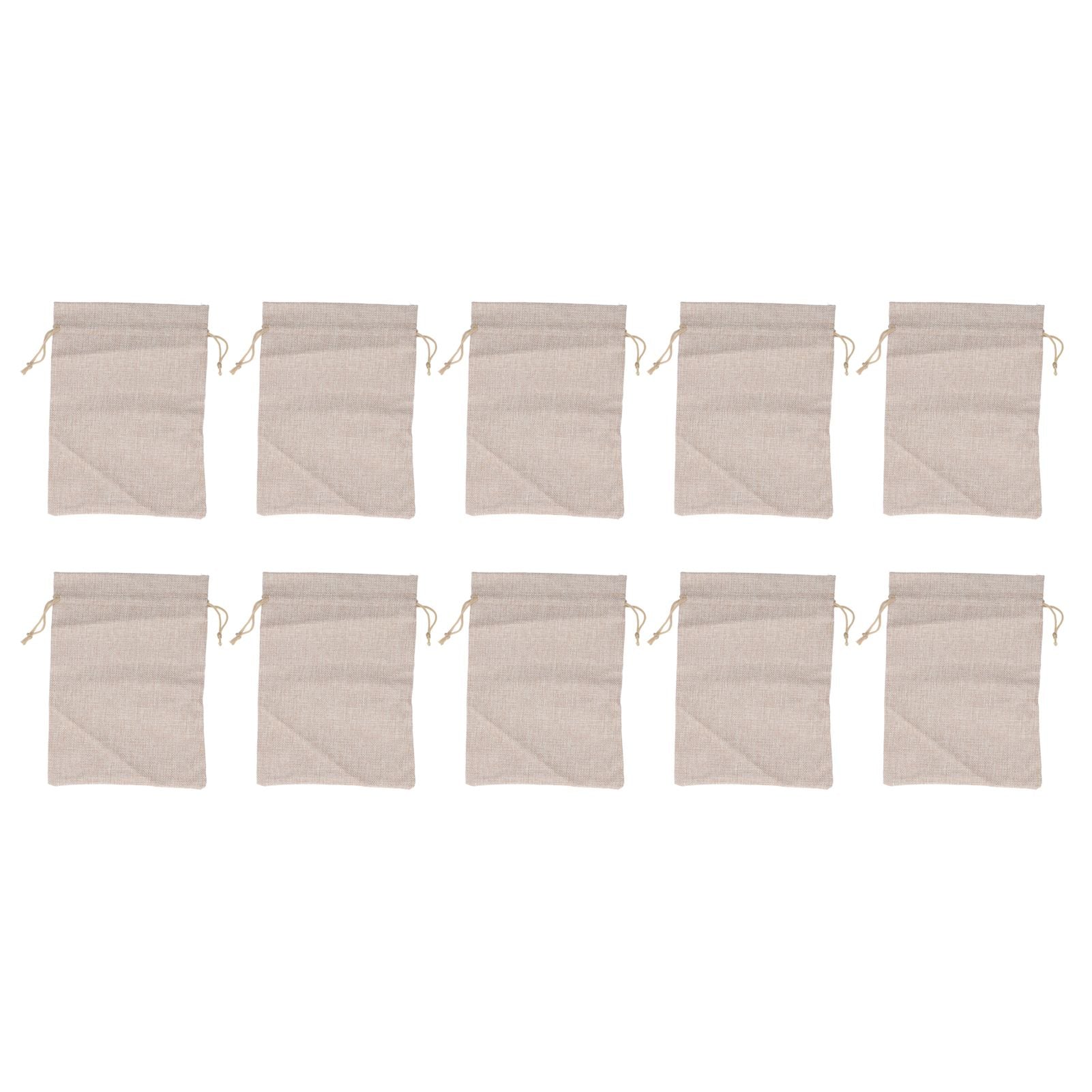 10Pcs Cotton Linen Bag Small Storage Drawstring Bag 9 X 6.7in Reusable Storage Bag for Bread Flowers